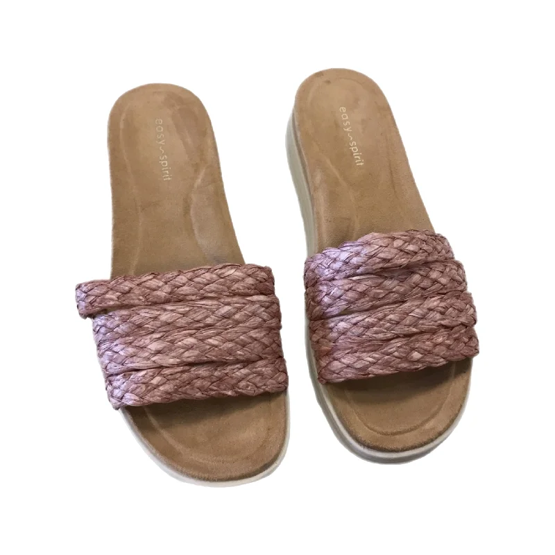 Flats for women with arch comfort -Shoes Flats By Easy Spirit In Pink & Tan, Size: 8