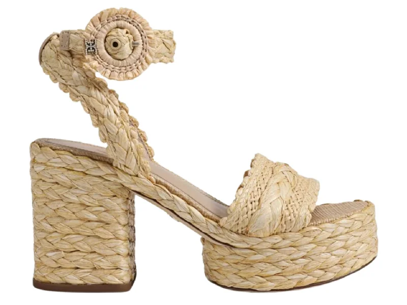 High heels with soft glow details -Sam Edelman: Iliana in Sand Raffia