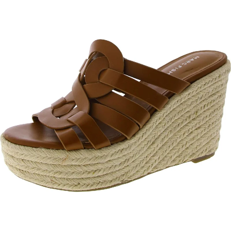 Breathable sandals for cool steps-Marc Fisher Womens Faux Leather Open Toe Wedge Sandals