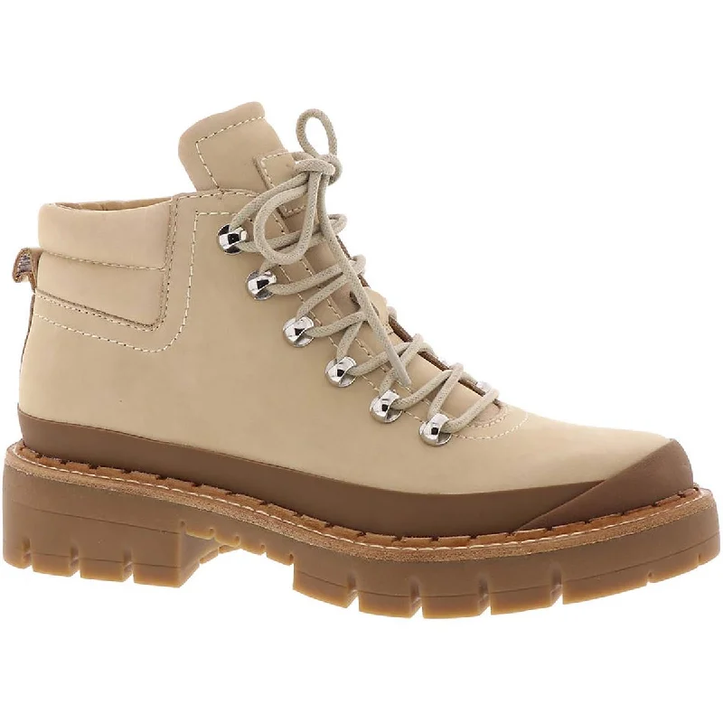 Boots with textured leather -Marc Fisher LTD Womens Cairy Leather Lugged Sole Combat & Lace-up Boots