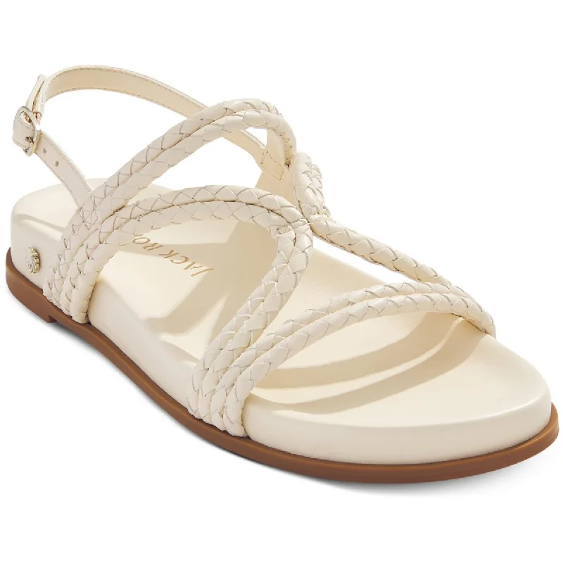 Trendy sandals for casual fun-Jack Rogers Womens Cove  Faux Leather Braided Slingback Sandals