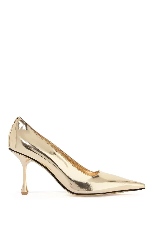 High heels with airy sole structures -JIMMY CHOO Ixia 80 Metallic Liquid Leather Pumps