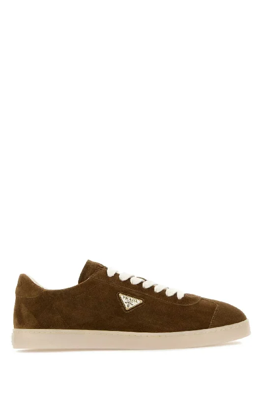 Athletic shoes for busy athletes -PRADA Suede Casual Sneakers