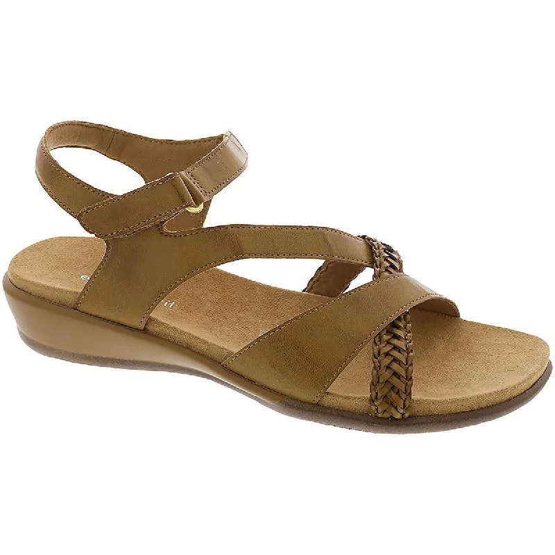 Affordable sandals for family vacations-Easy Spirit Womens Hart 3 Faux Leather Strappy Sandals