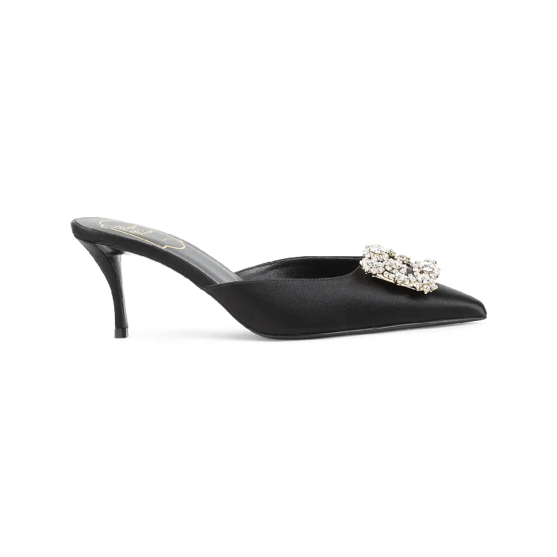 High heels with feather-light cushioning -ROGER VIVIER Flower Strass 65 Flat Pumps for Women