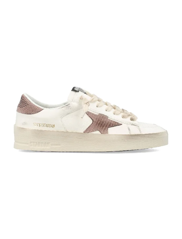 Athletic shoes for field training -GOLDEN GOOSE Distressed Pink Star Sneakers for Women