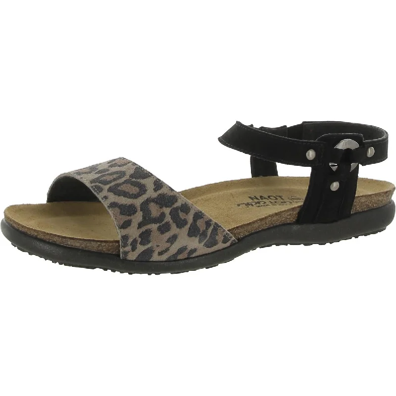 Cushioned sandals for cozy walks-Naot Womens Sabrina Suede Animal Print Slingback Sandals