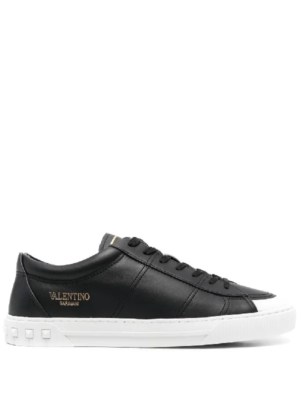 Tan athletic shoes for neutral looks -VALENTINO GARAVANI Men's Premium Calf Leather Sneakers