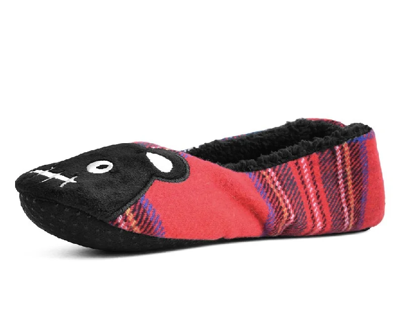 Slippers with stretch fabric -Tartan Punk Rock Panda Slipper