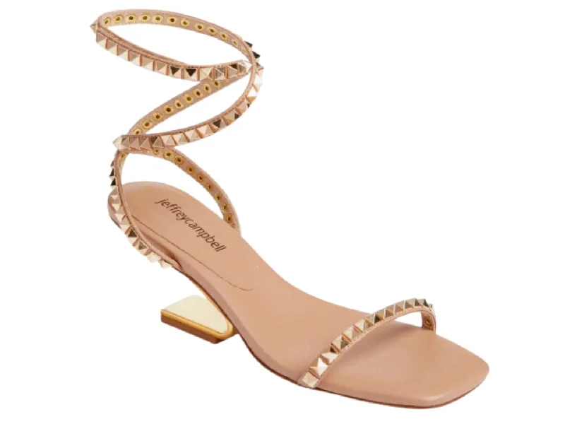 High heels for casual evening meals -Jeffrey Campbell: Luxor-LB in Beige Gold