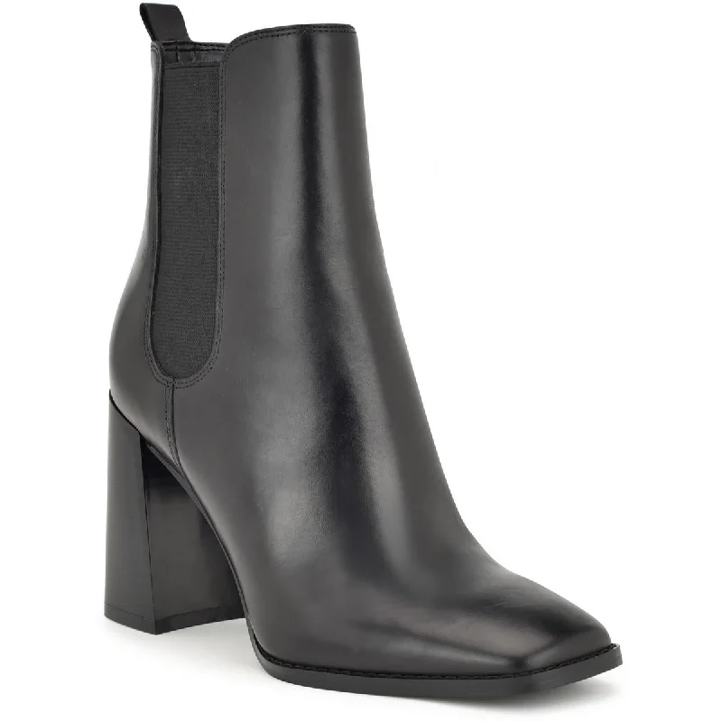 Boots with breezy top -Nine West Womens Tobin Leather Stretch Chelsea Boots