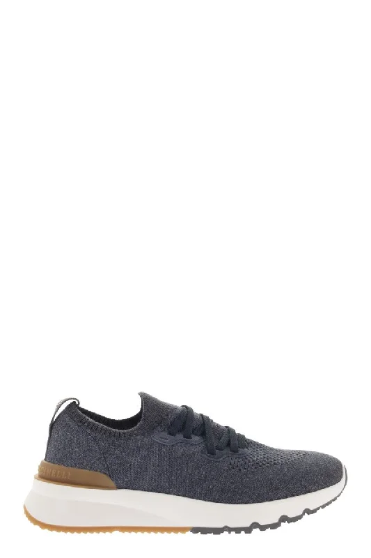 Athletic shoes with light fabric -BRUNELLO CUCINELLI Contemporary Mesh Knit Cotton Sneakers