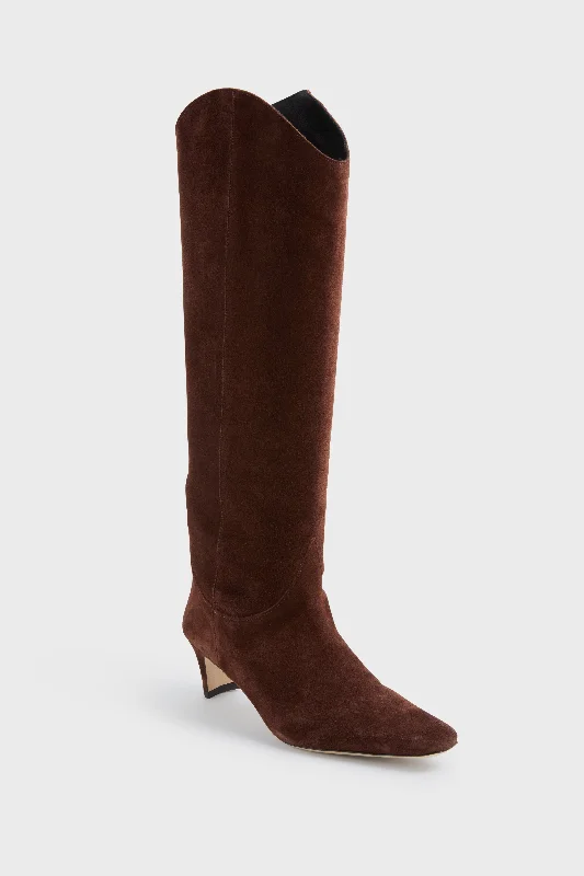 Boots with tough leather -Mahogany Western Wally Boot