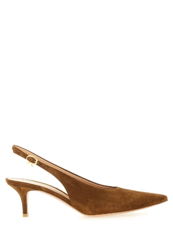 High heels with superior sole traction -GIANVITO ROSSI Robbie Sling Pumps - Elegantly Crafted Footwear