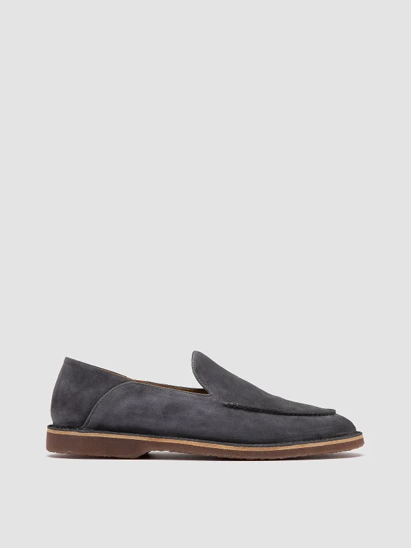 Cushioned loafers for heel relief-KENT 007 - Blue Suede Loafers