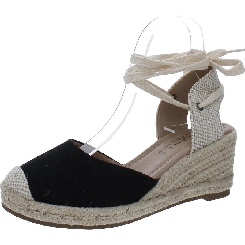 Trendy sandals for beach evenings-Journee Collection Womens F Canvas Espadrille Heels