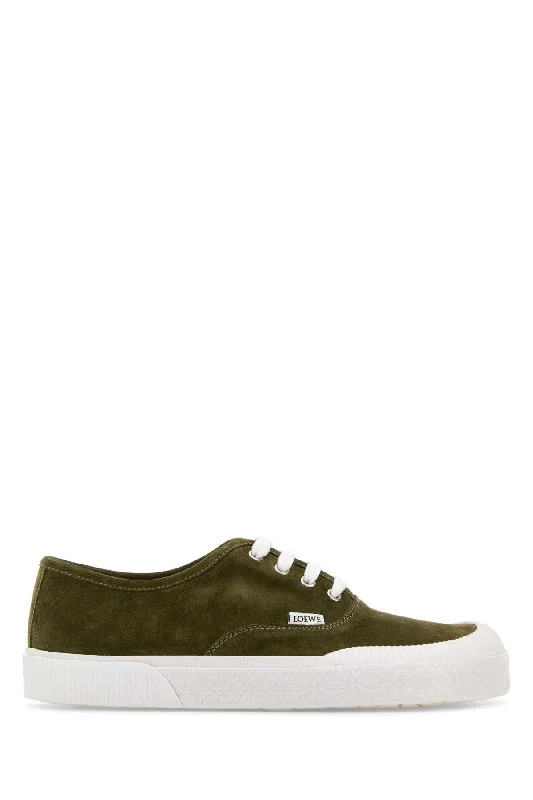 Athletic shoes for outdoor fitness -LOEWE Suede Terra Vulca Sneaker