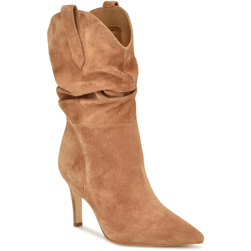 Boots with light padding -Nine West Womens Gonda Heels Faux Suede Mid-Calf Boots