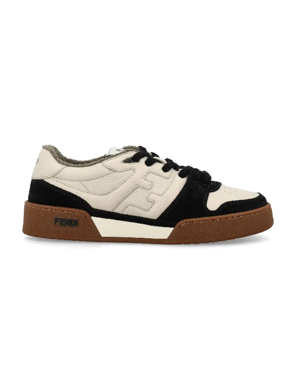 Athletic shoes for short jogs -FENDI Retro Chic Leather and Suede Sneakers