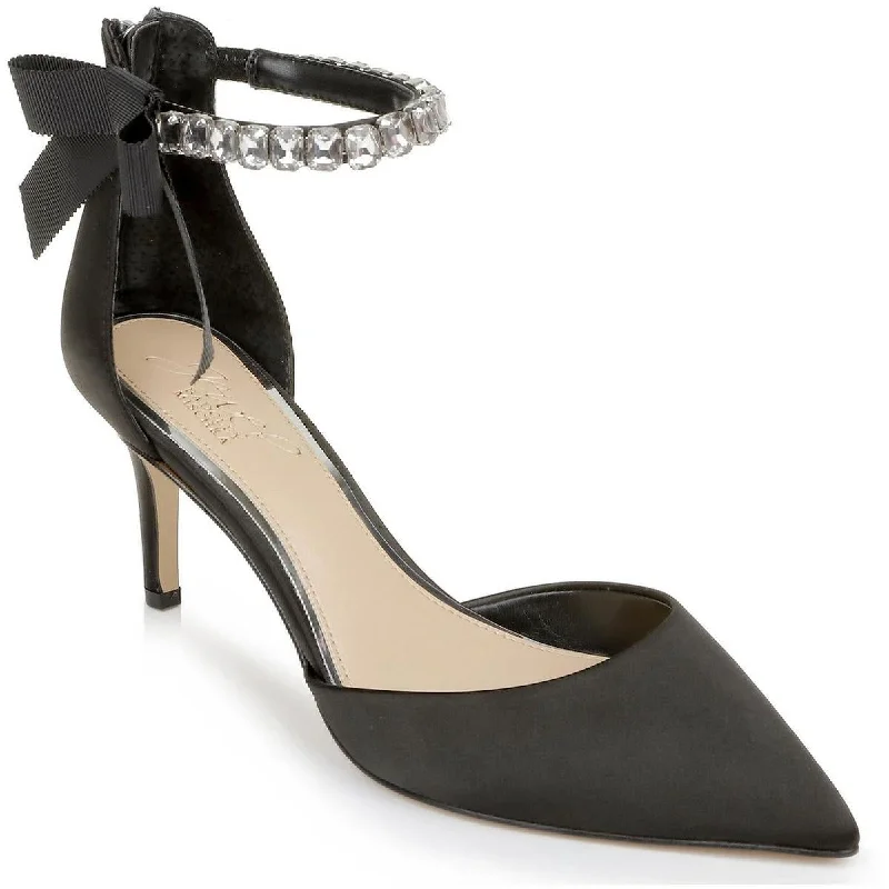 High heels with spacious toe boxes -Jewel Badgley Mischka Womens Jaycee Dressy Ankle Strap Pumps