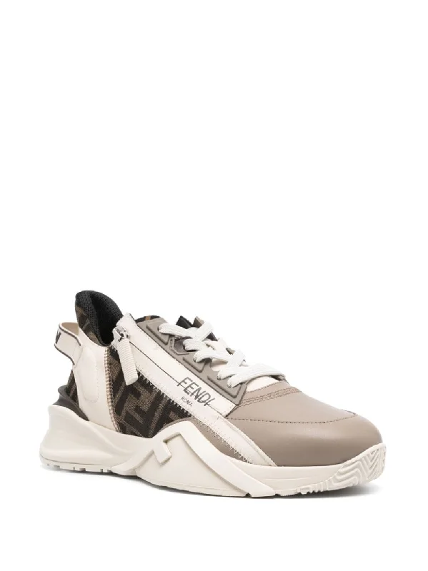 Wide-fit athletic shoes for comfort -FENDI Flow Low-Top Leather Sneaker