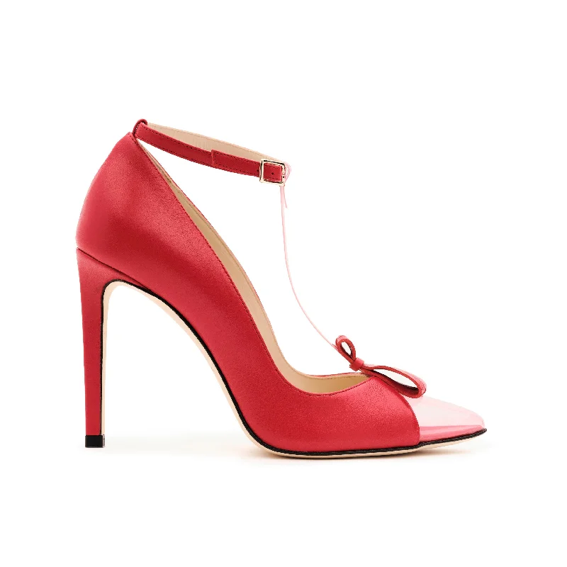 High heels for tall women styles -Tamron Strappy Pumps in Santorini Red & Pink