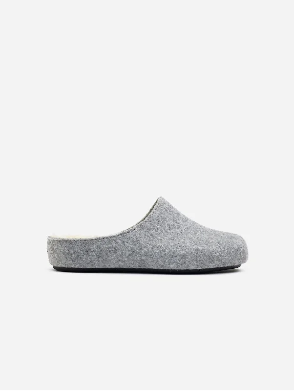 Slippers for home parties -Date Women's Vegan Mule Slippers | Light Grey