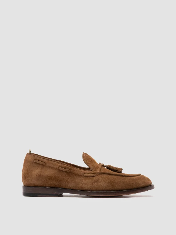 Premium loafers for luxury hikes-OPERA 002 - Brown Suede Tassel Loafers